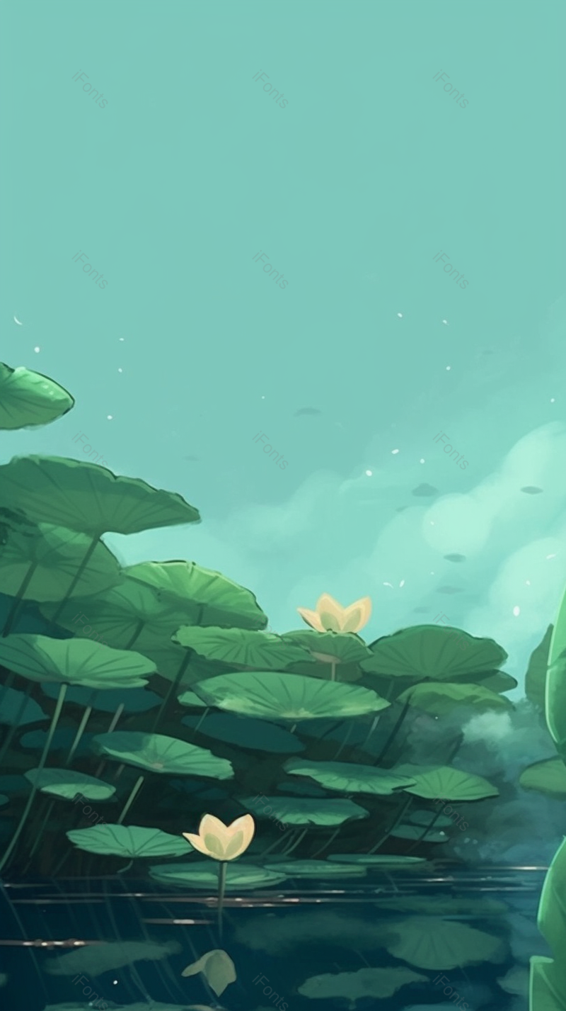 绿色自然的荷叶红色的荷花背景,插画/手绘图,插画/手绘图库,插画/手绘图下载,插画/手绘